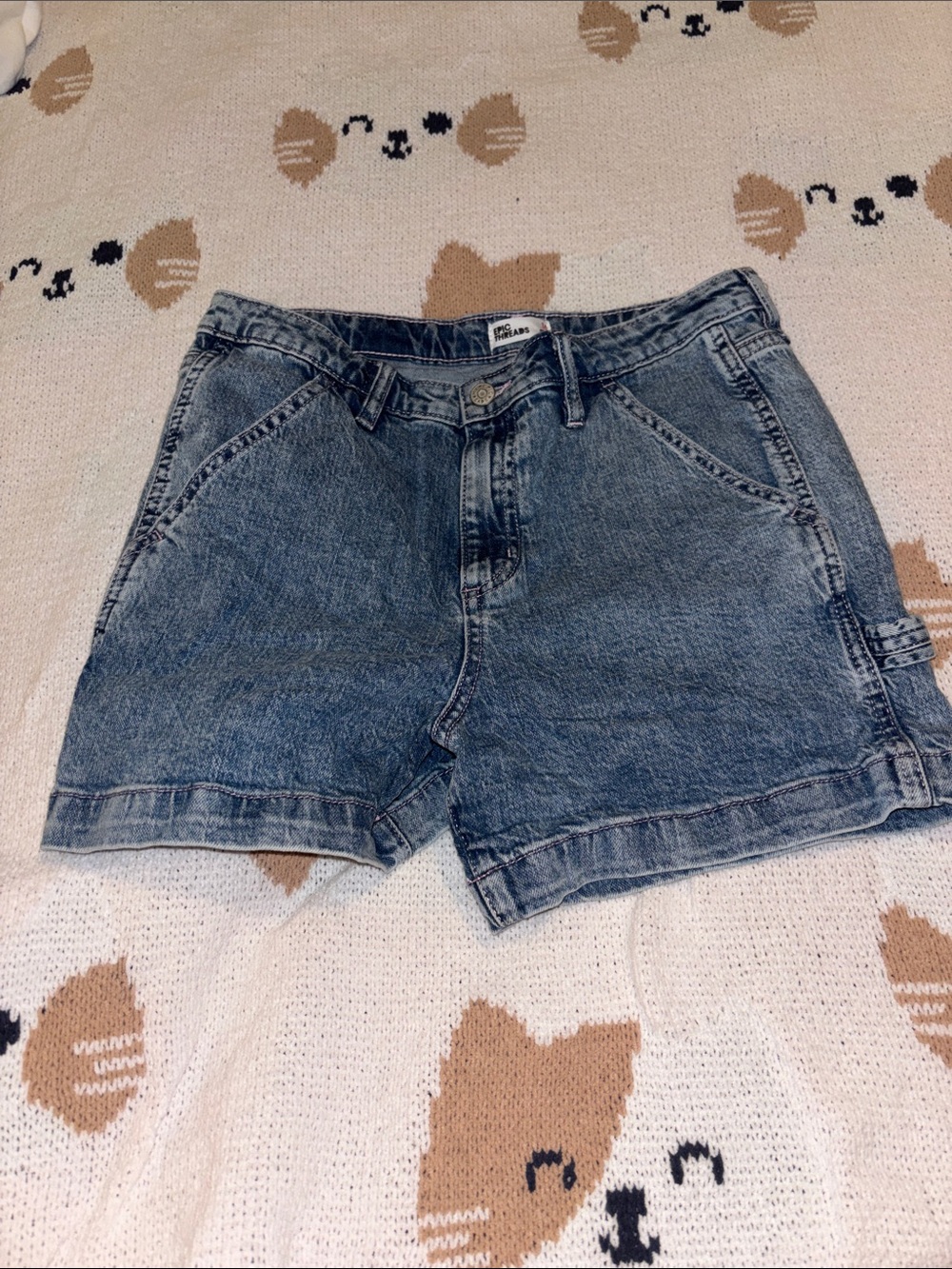 Epic Threads Faded Blue High-Rise Denim Shorts